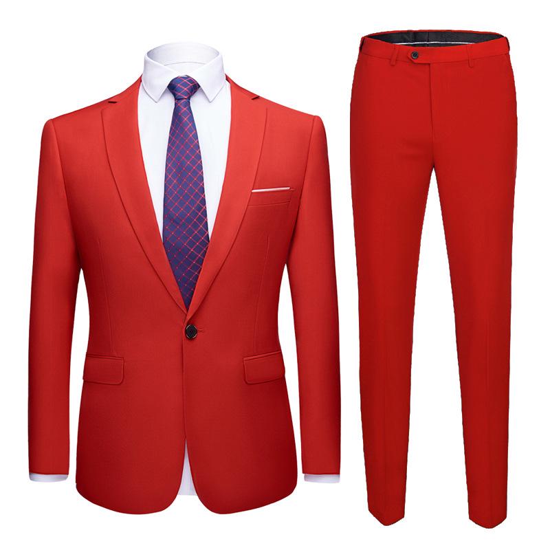 Korean Style Slim Fit Men's Professional Wedding Suit Set