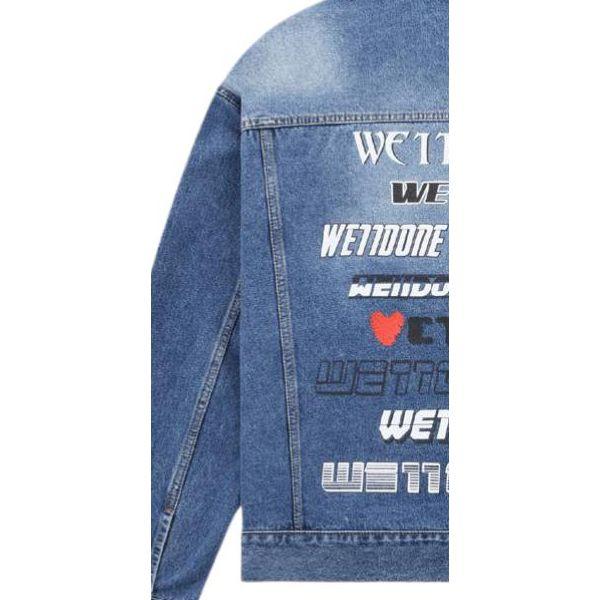 WE11DONE Ss23 Logo Print Casual Denim Jacket Unisex Jackets Blue WD-DJ1-23-915-U-BL
