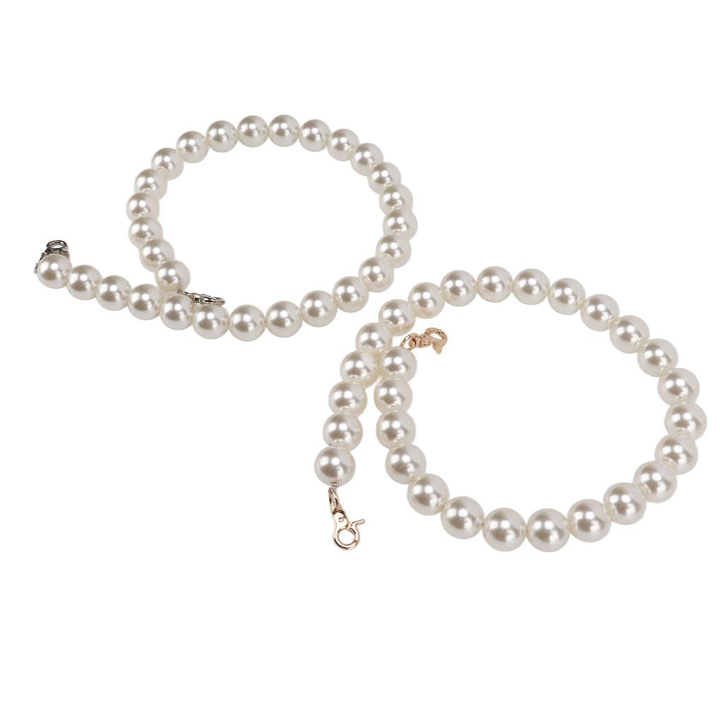 2Pcs Pearl Bead Bag Chain 60cm Workmanship Easily Install Detachable Bag Chain Accessories for