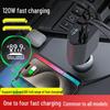 Portable Car Charger with Built-In Fast-Charging Cable, One-to-Three Multi-Port Adapter