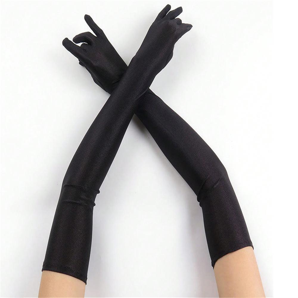1 Pair Of Women's Extended Stretch Gloves Summer Thin Dance Performance Wedding Gloves Over The Elbow
