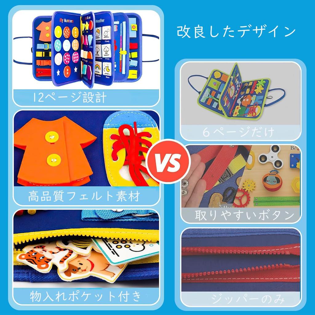 Exclusive Montessori Busy Board Educational Toy for Boys and Cloth Picture Book for Ages and Practice Threading and Tying Finger Color Shape Prep for