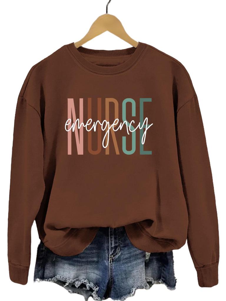 European Fashion Printed Long-Sleeve Pullover Sweatshirt: Comfortable, Versatile Autumn Top for Women