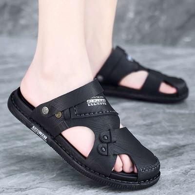 Sandalen Herren 2025 neue Dual-Purpose-Taschenkopf Fahren rutschfest weichsohlige Tide-Slipper Strandlöcher tragen Outdoor-Sandalen
