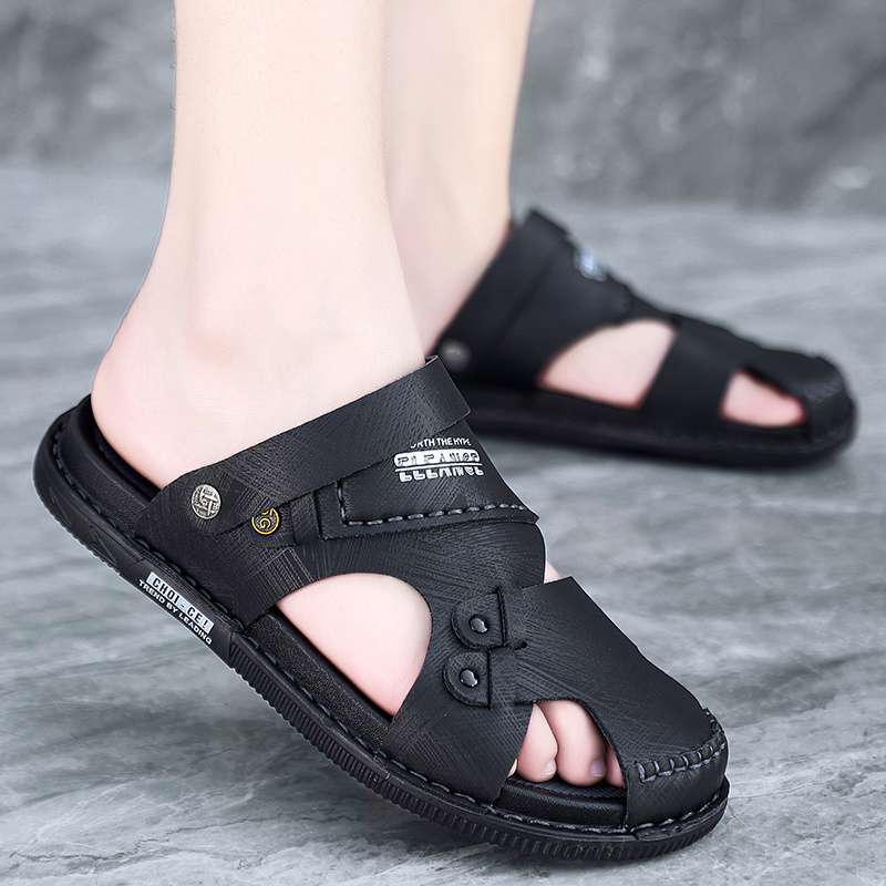 Sandals men's 2025 new dual-purpose bag head driving non-slip soft-soled tide slippers beach holes wear outdoor sandals