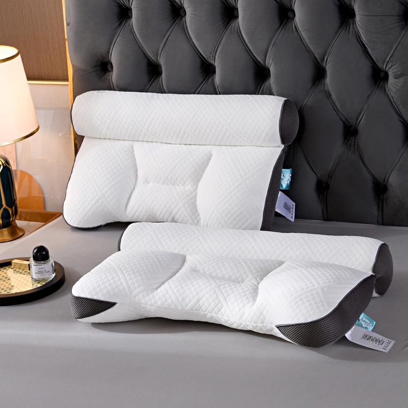 Pair of Anti-Traction Neck Support Pillow Cores for Whole Head Massage, Non-Collapsing, Knitted Cotton.