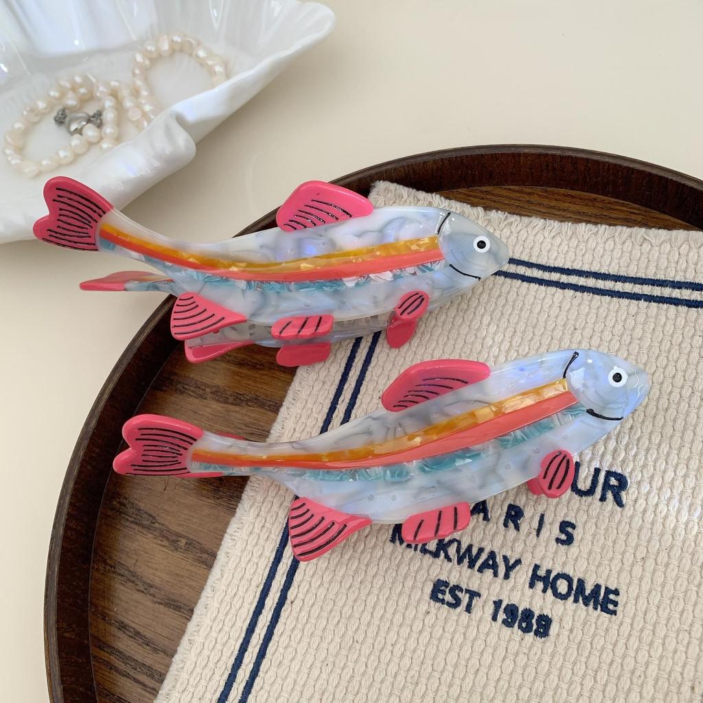 YHJ Sea Animal Acetate Shark Hair Clip - Small Fish Updo Claw Hair Accessory