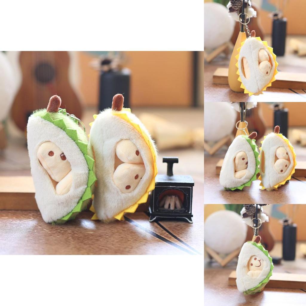 Durian Plush Toy Keychain Pp Cotton Stuffed Animal Bag Charm Gift For Kids Teens