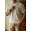 Men's Designer V-Neck Polo Shirt: Short-Sleeved, Loose Fit, Solid Color, Trendy Spring/Summer Fashion
