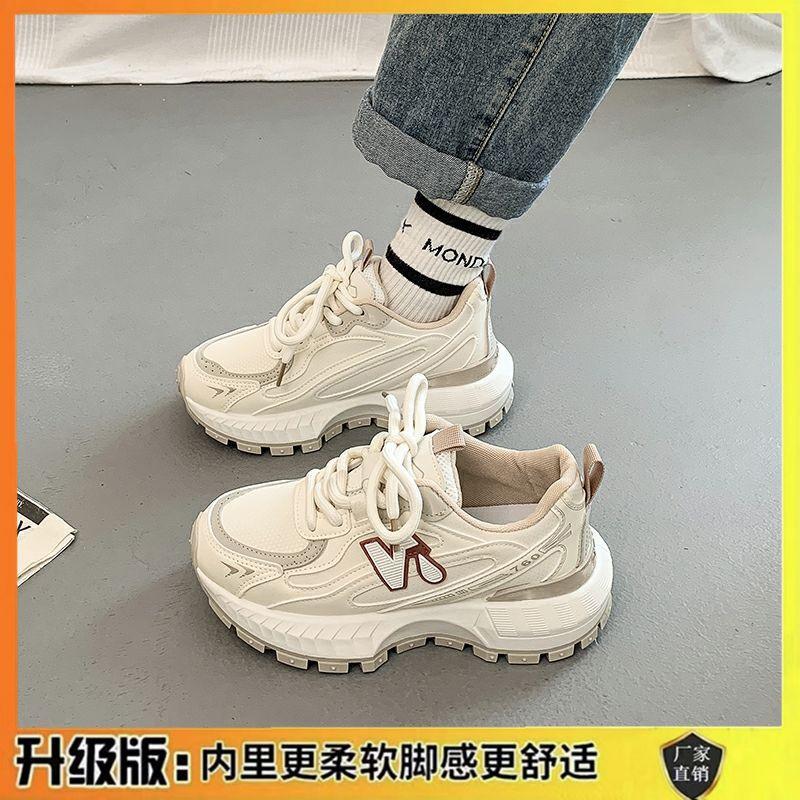 Forrest Gump shoes 22 spring new thin breathable thick-soled mesh sneakers soft-soled heightening dad shoes hongjie 35