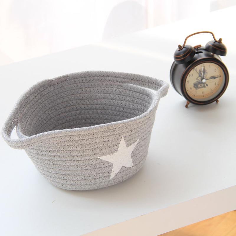 Household Items Cotton Woven Finishing Basket Nordic Five-pointed Star Cotton Rope Storage Box