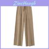 Knit Wide Leg Pants With Elastic Waist For Casual Office Wear Women Spring