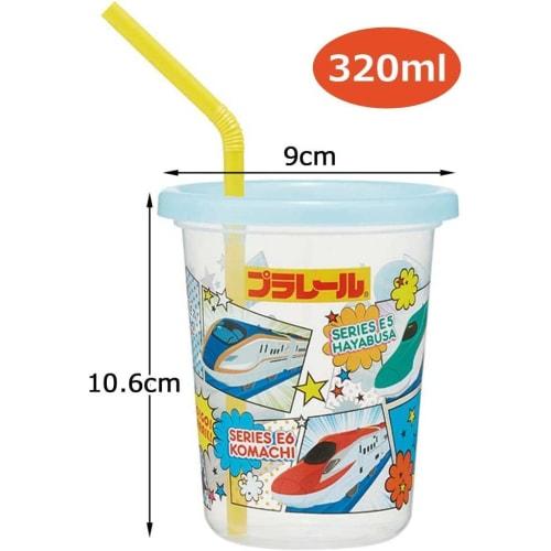 Skater Plarail 19 Tumblers with Straws, 320ml, 3-Piece Set, Made In Japan, SIH3ST