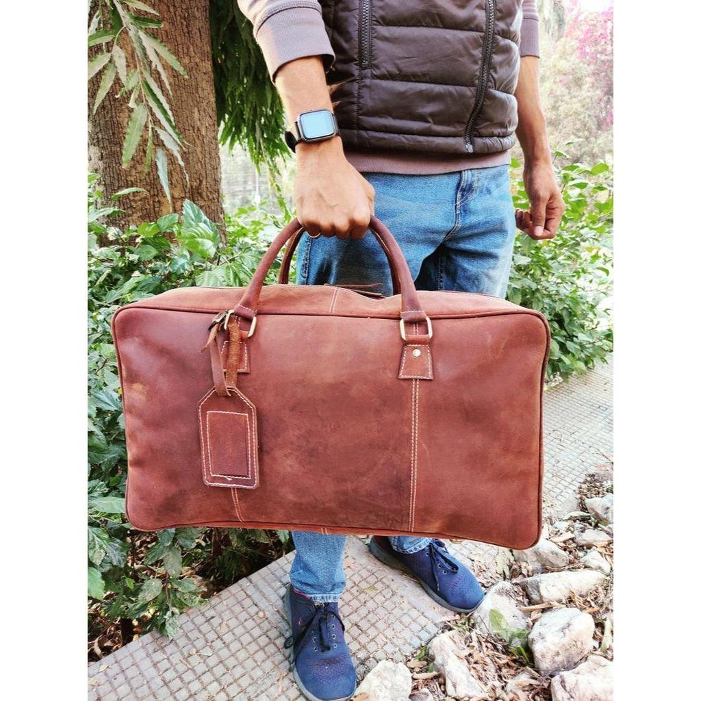 Leather Duffle Bag Vintage Carry On Weekend Bag Large Duffle Luggage Bag Gym Overnight Travel Bag Gift Men Women Duffel for Gift