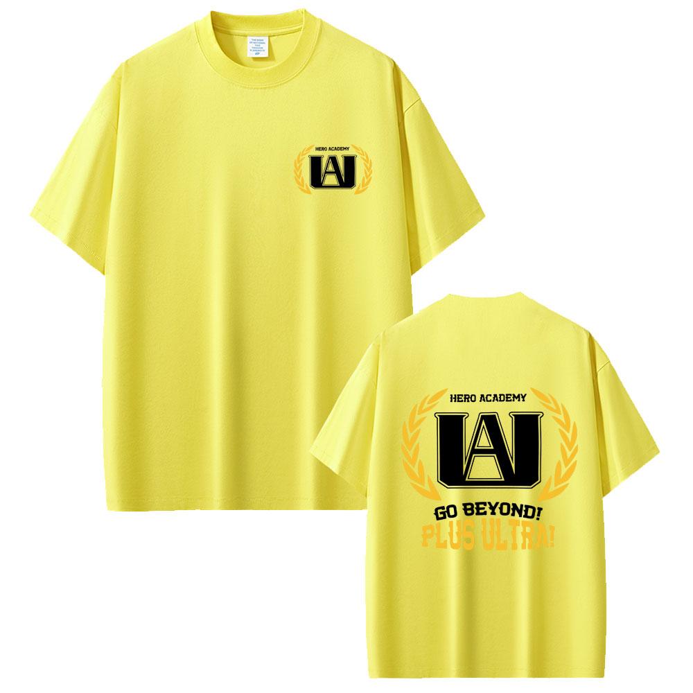 Anime My Hero Academia Go Beyond Plus Ultra Graphic T-shirts Men Women Casual Soft Cotton T-shirt Oversized Y2K Tees