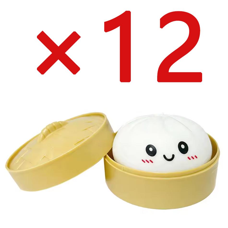 In Stock White Dumpling Steamer Bun Ornament Slow Rebound Soft Pinch Decompression Office Home Decor  Adults  Gift