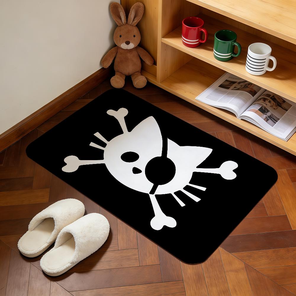 Pirate Cat Skull funny cool meme Home Bedside Rug Kitchen Bath Floor Mat Hallway Balcony Carpet Entrance Doormat hogar Decor