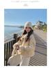 Korean Style Yellow Fur Coat: Women's Soft Petite Leather & Fur Cotton Winter Jacket