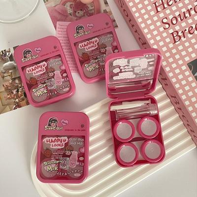 Cute Mini Contact Lenses Case Kit For Girls Travel Portable Contact Lens Box Contact Lens Storage Container