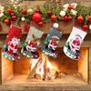 Set of 4 Christmas Decorations Stocking, 10 Inch Linen Xmas Gift Stockings, Large Hanging Christmas Tree Decoration Items for Xmas Tree,
