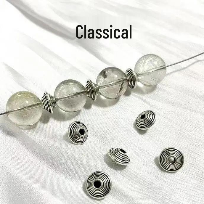 Antique Silver Spiral Spacer Beads for DIY Jewelry Making