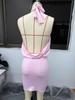 2026 European American Style Sleeveless Backless Halter Bodycon Dress - Sexy Strappy Women's Summer Fashion