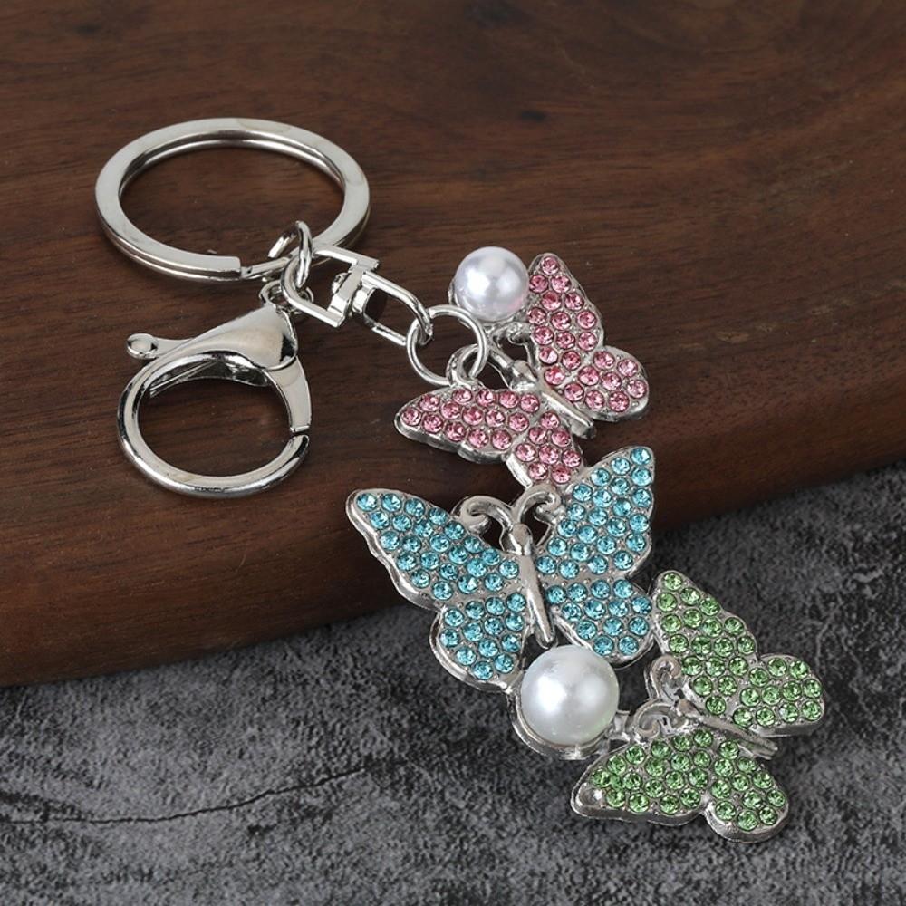 Pearl Butterfly Butterfly Keychain Diamond-Encrusted Bag Pendant for Small Accessory 8