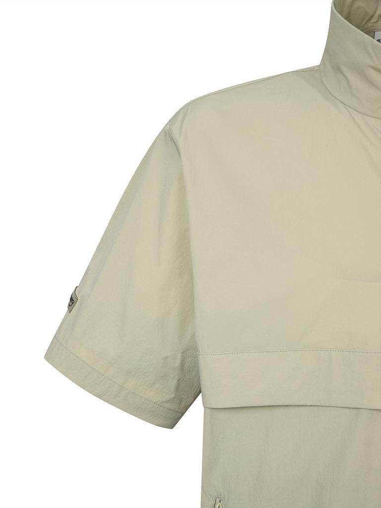 Discovery Expedition Freshvent Fulton Training Short Sleeve High Neck Anorak (L/Beige)