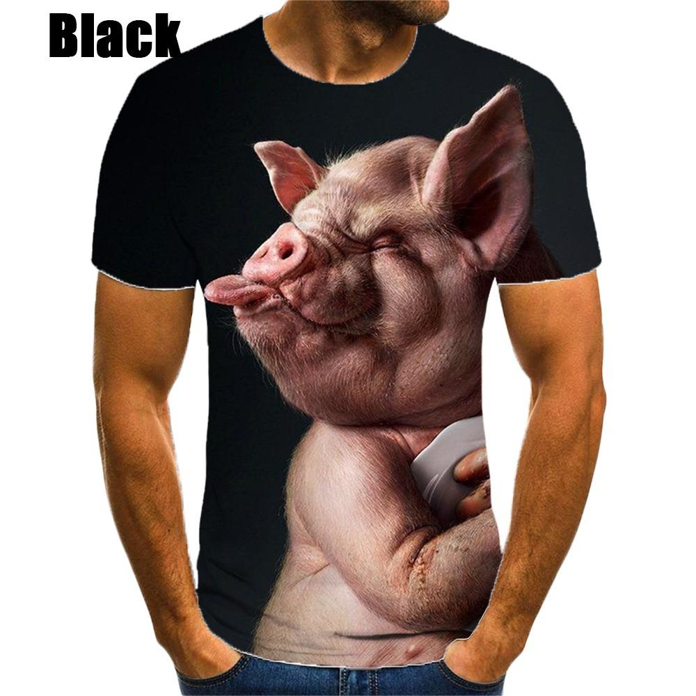 New Fashion Pig 3D Printed T-shirt Men's and Women's Summer Casual Short Sleeve Crew Neck Shirt Top