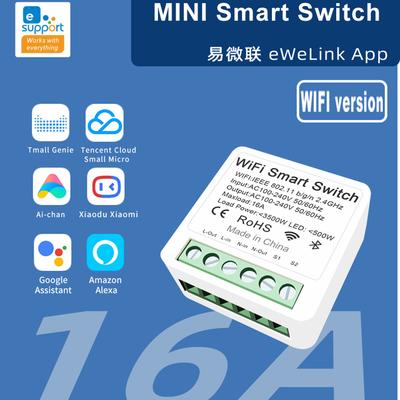 eWeLink Wifi 16A MINI Smart Switch Supporte 2-way Control Timer Wireless Switch Work with Alexa Google Home