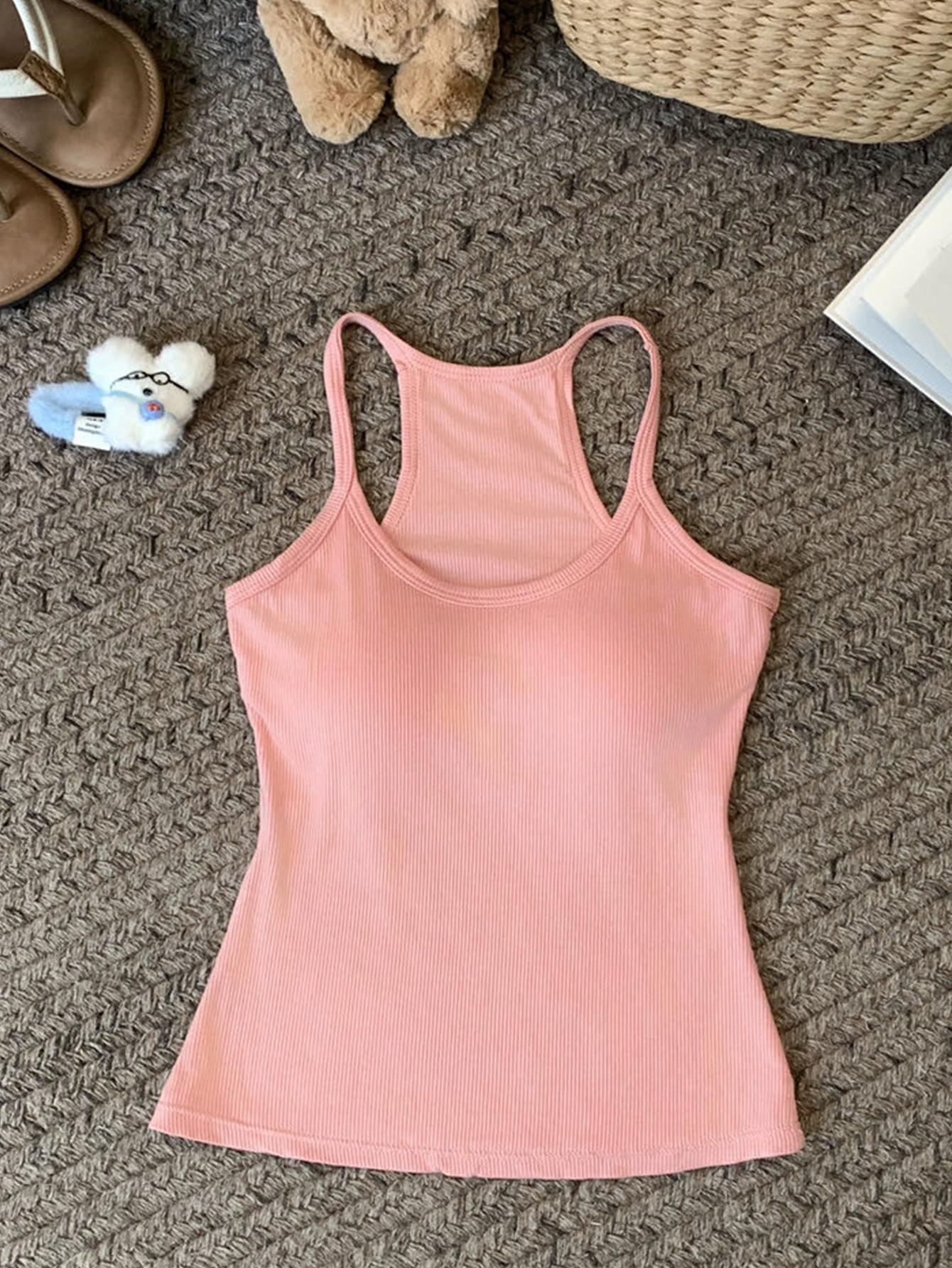 

American Spice Girls Pure Sexy Elastic Small Suspender Vest Fitness Sports Breathable Top Summer Xl (european code) рожевий