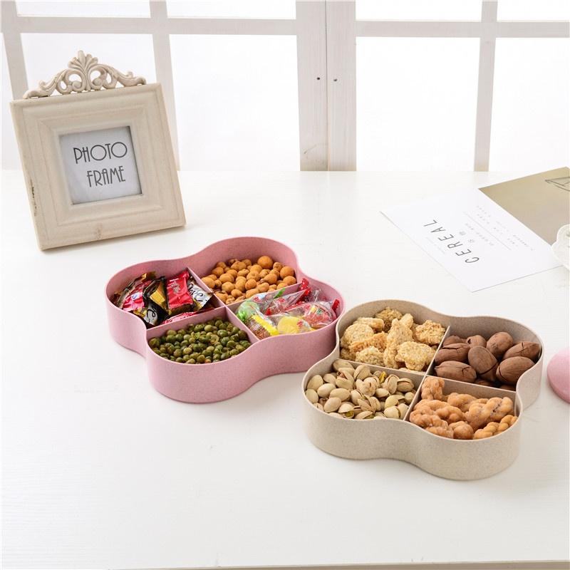 2-lagige Weihnachts-Süßigkeitenbox Nüsse-Behälter Snack-Aufbewahrungsbox Behälter Wohnzimmer Obstteller Desktop Oder