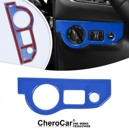 Interior Headlight Switch Trim Cover for Dodge Charger 10+ & Challenger 15+ Blue