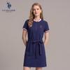 U.S. POLO ASSN. Women's Short Sleeve Polo Midi Dress