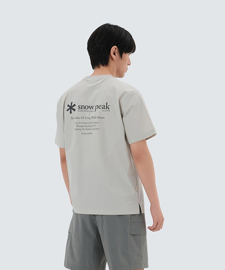 Snow Peak Thin-tech Woven Short Sleeve T-Shirt, Size 2XL (LBG)