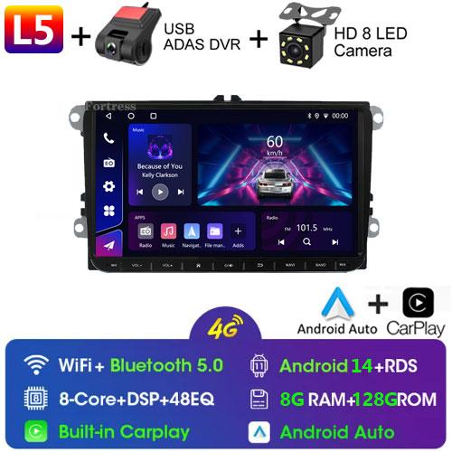 For VW Volkswagen Skoda Octavia Golf 5 6 Touran Passat B6 Polo Jetta 9 Inch Android13 Car Radio GPS 2Din Multimedia Player Wifi