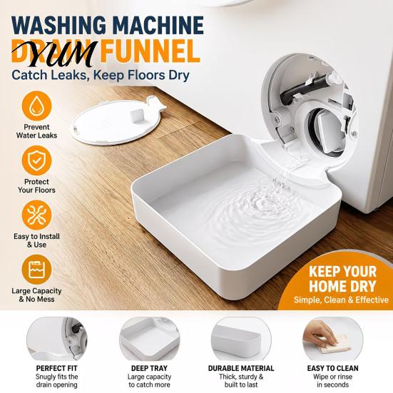 Washing Machine Drip Tray Front-Load Drain Pan, Universal Drainage Tray, Washer Water Collector for Basements, Apartments, Rentals Collection