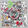 50 Cute Schnauzer Dog Stickers: Adorable Cartoon Puppies for Phones, Water Bottles, and Computers