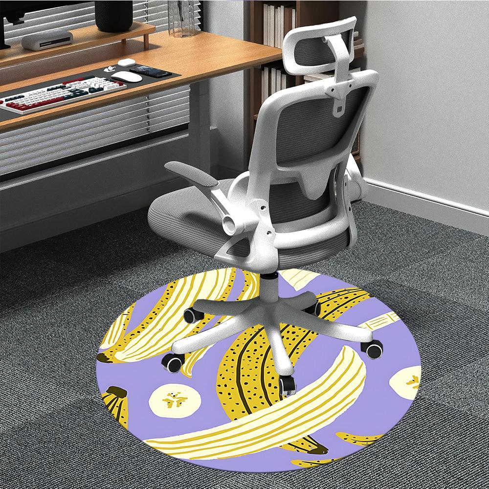 1pc Banana Slices Office Round Rug, Carpet for Office, Gaming, Lightweight Round Floor Mat yy260205072 80cm by 80cm