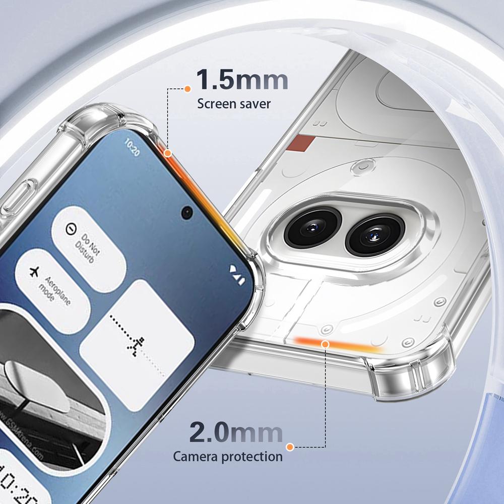 KEYSION Four-Corners Shockproof Transparent Case for Nothing Phone 2A Plus Soft TPU+PC Clear Phone Cover for Nothing Phone 2A