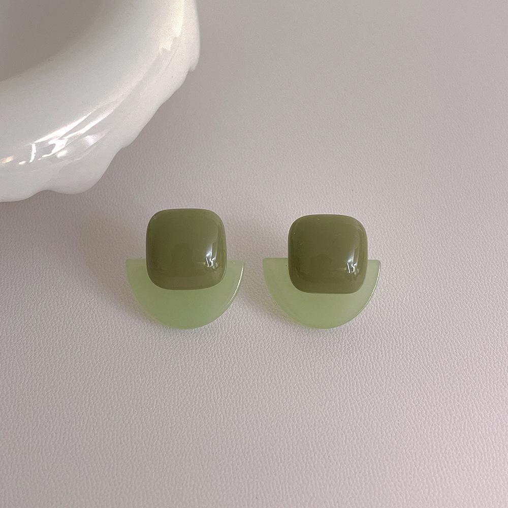 New Personalized Candy Colored Earrings Women Splicing Acrylic Design Cute Fresh Fashionable Commuting Trend High-End Feeling
