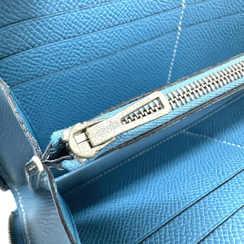 HERMES Asap Long Classic Round Wallet Long Wallet Long Wallet Epsom Blue gene