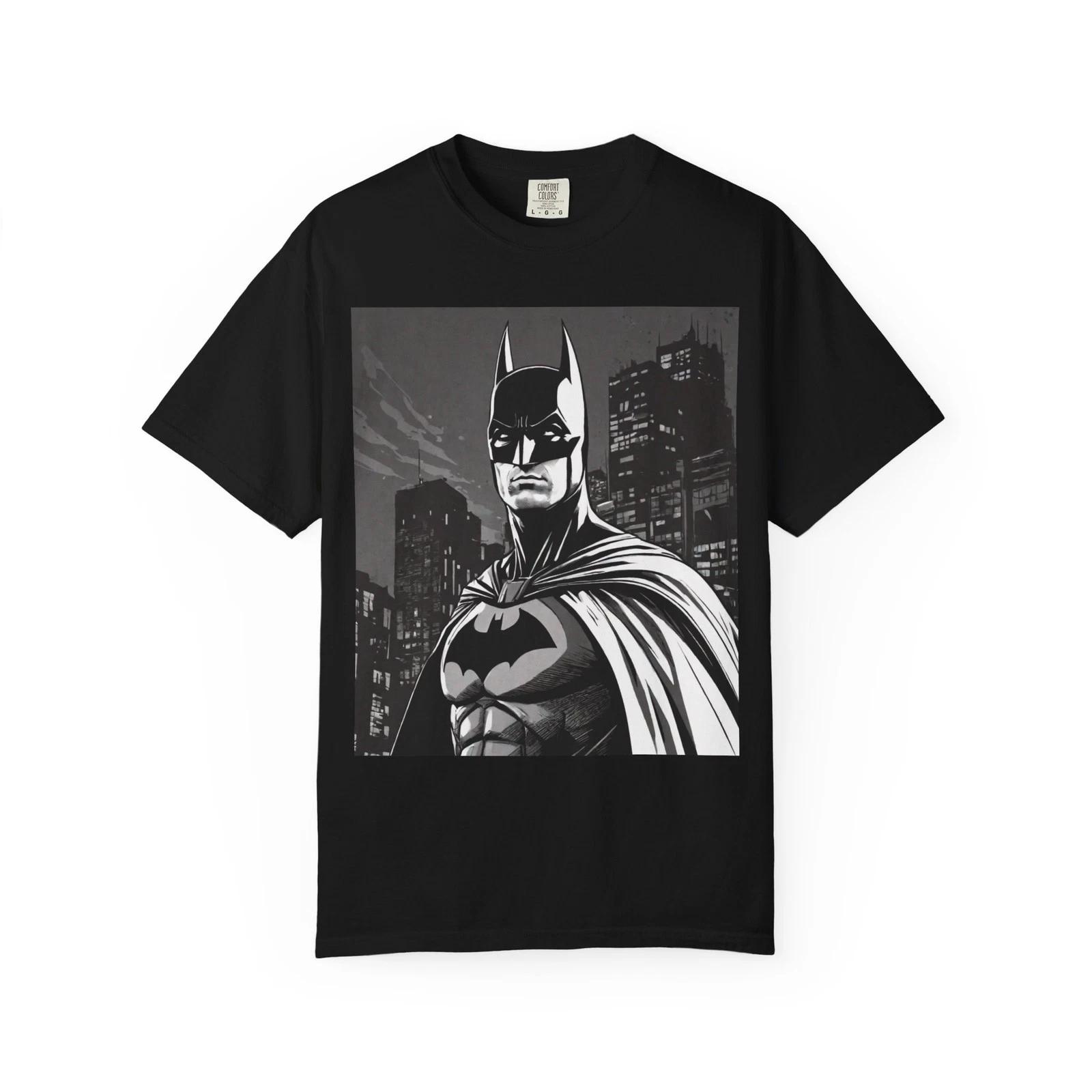 Batman Unisex Garment-Dyed T-shirt, Cool Graphic Tee 2XL