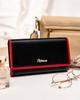 Spacious women's leather wallet with snap and zipper - Peterson