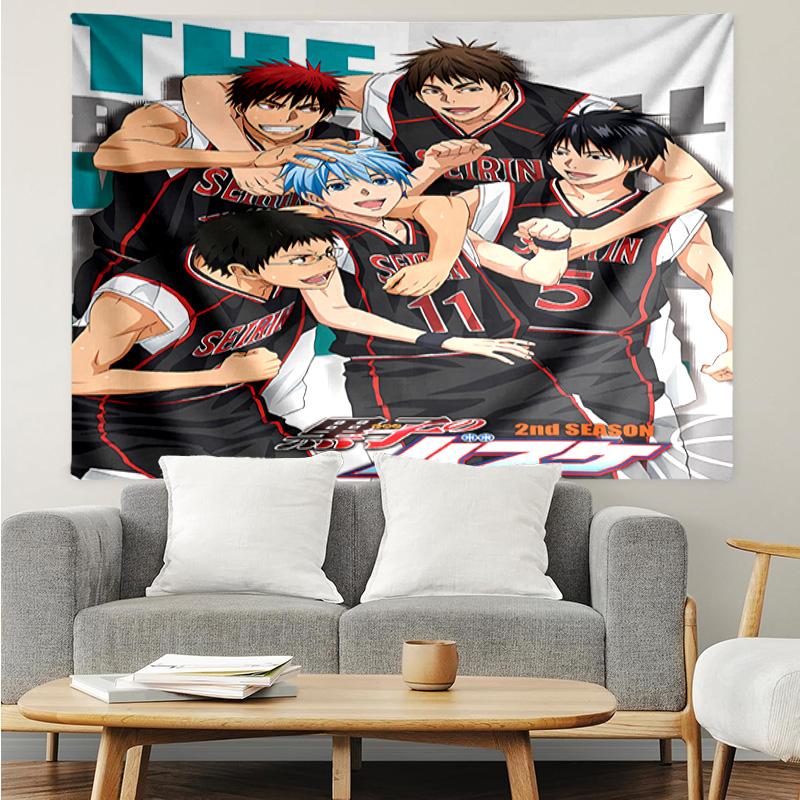Kurokos Basketball Wandteppich für Schlafzimmer Ästhetik Klassenzimmer Wandbehänge für Wohnzimmer Studentenwohnheim Büro, Ideales Kreatives Geschenk
