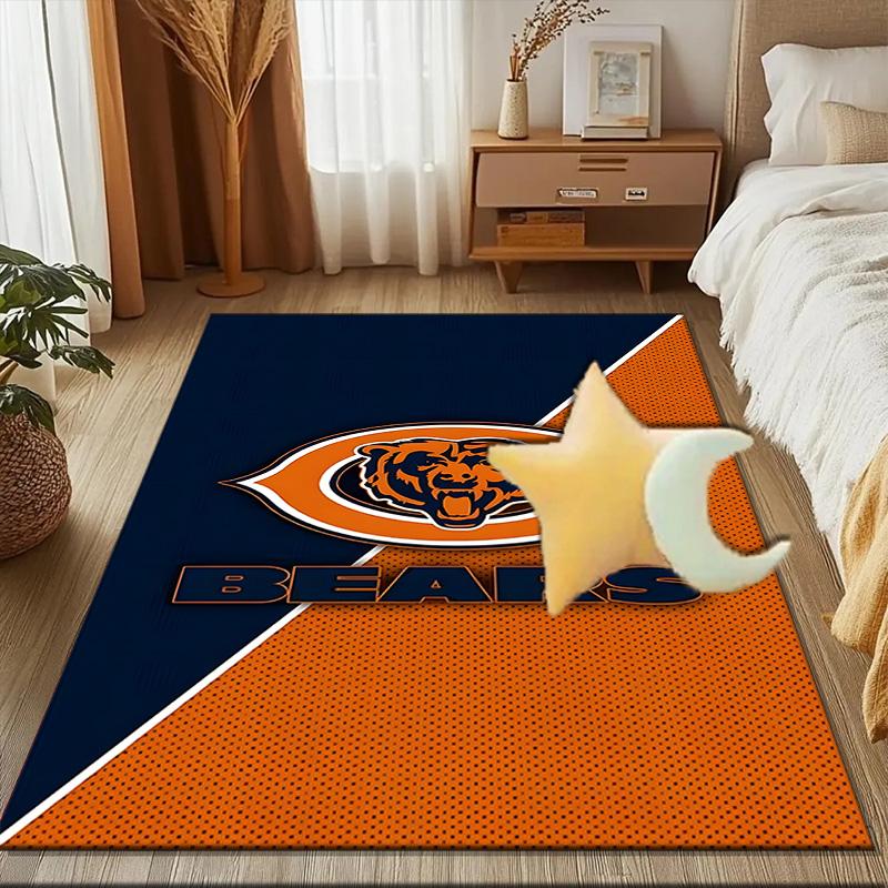 Chicago Bears Logo Rug Game Carpet, Floor Mat for Bedroom Living Room Entryway Rug, Home Decor Idea Gift for Christmas birthday