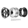 Inch Internal Beadlock Ring Wheel Tire Inner Internal Beadlock Wheels Hub RC Car Wraith 90018 RC Crawler 23 Silver and 2.2 No. (4 Pieces, Black)