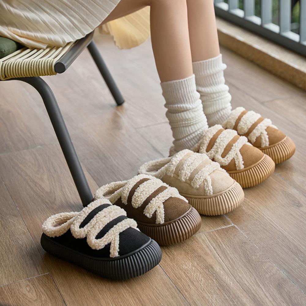 Fashion Warm Slippers Women Thick Soled Warm Slippers for Women Indoor Semi Slipper Cotton Shoes  Anti Slip Home Cotton Slippers