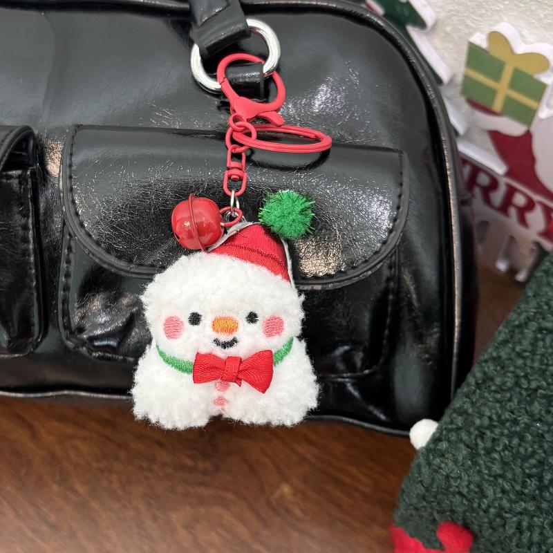 Cute Christmas Plush Doll Keychain Cartoon Santa Claus Snowman Christmas Tree Backpack Pendant Decorative Accessories Gift