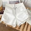 Summer High-Waist Zipper Pleated Bodycon Shorts for Women